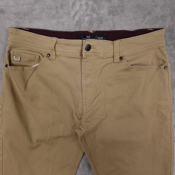 Nick Danger jeans tapered slim men's 34x30 tan five pocket - Picture 2 of 11